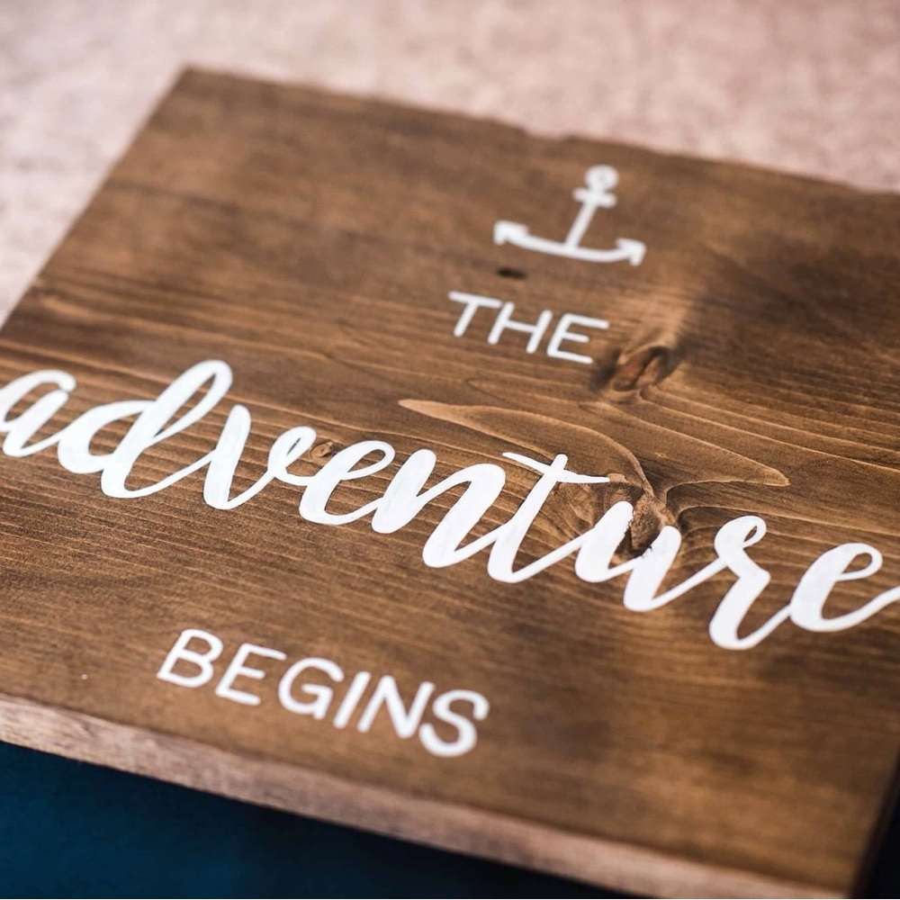 Wall Art - the adventure begins - wooden good quality